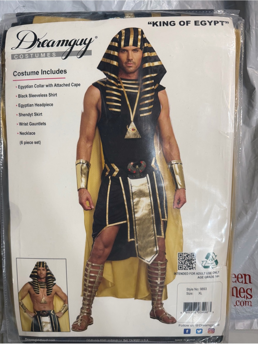 Dreamguy King of Egypt Men's Costume Mask - Black and Gold